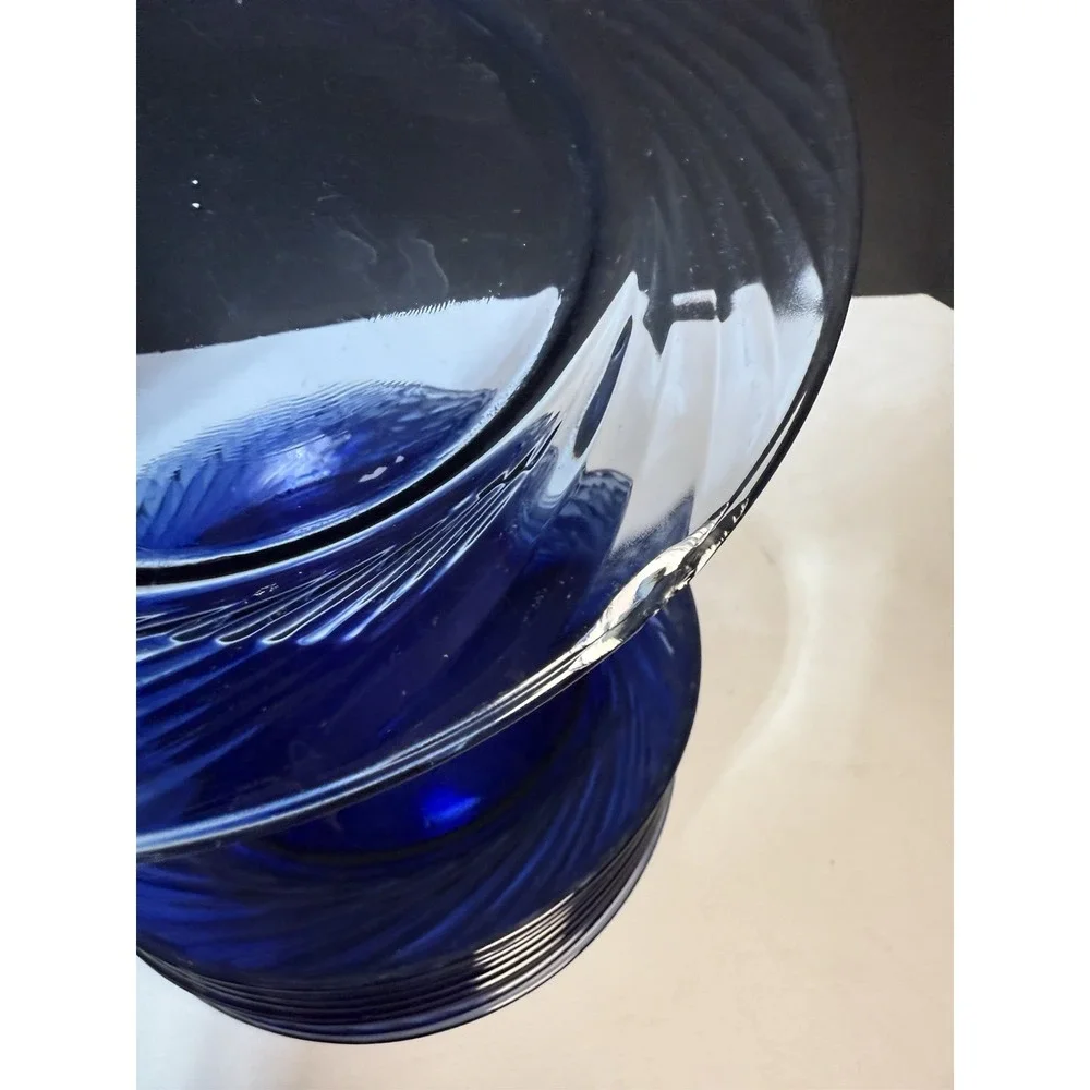 Pyrex FESTIVA Cobalt Blue  Salad/Dessert Plates - Set of 10 - Picture 5 of 5